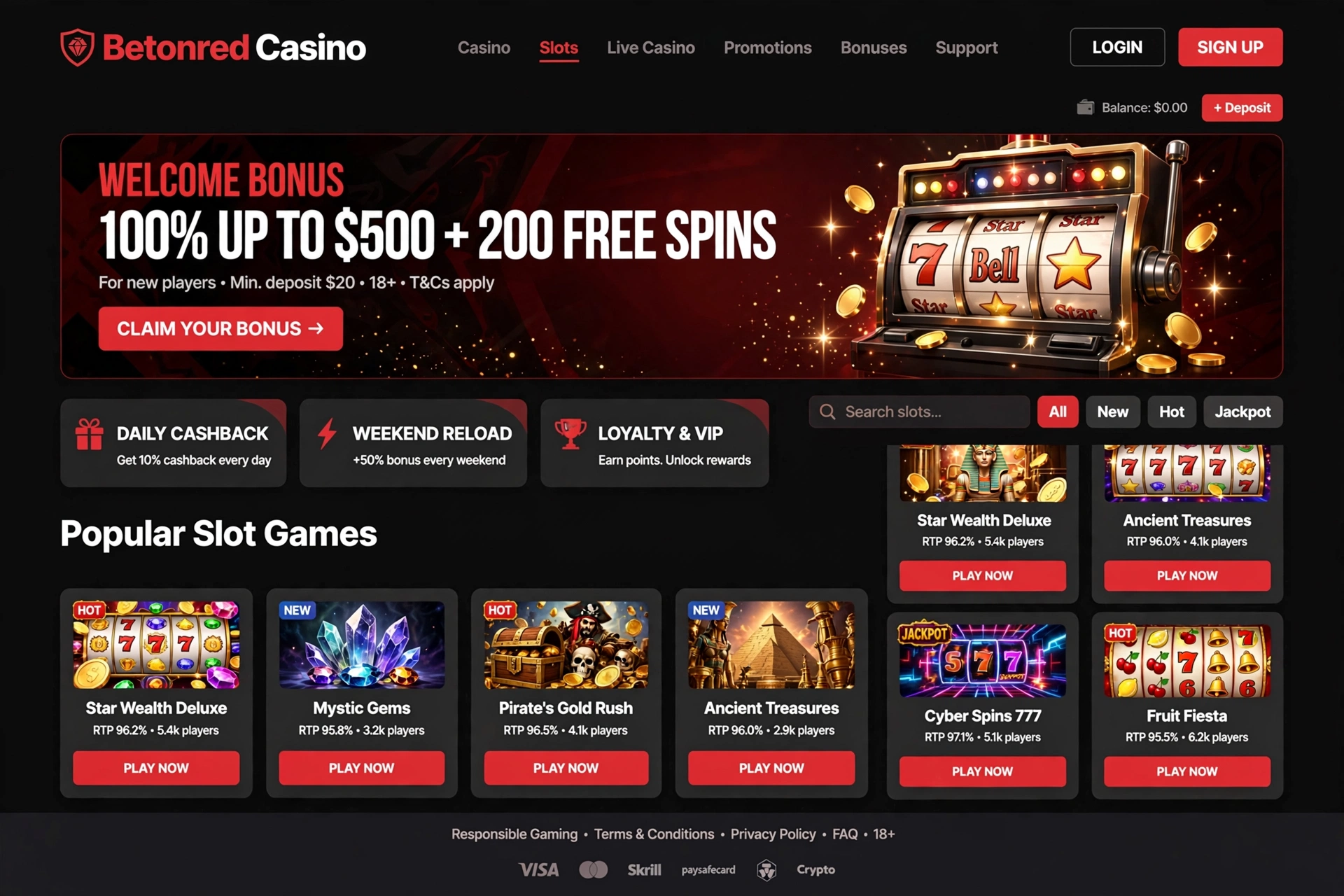 Betonred Casino — fullstendig anmeldelse, bonuser og sikkerhet