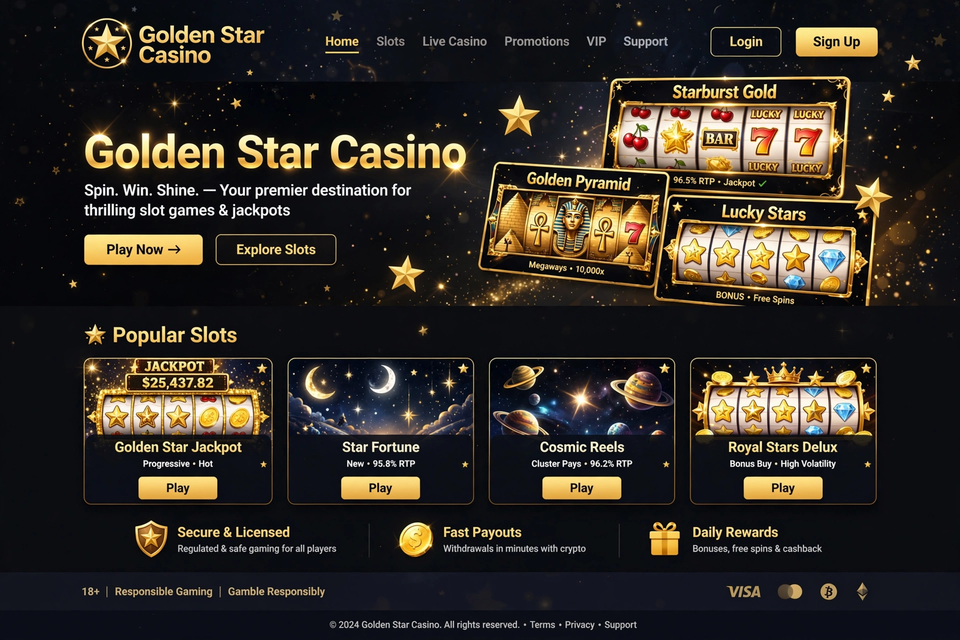 Golden Star Casino – komplett guide, bonuser og anmeldelser